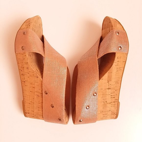 Lucky Brand Miller2 Nude Cork Slip-On Wedges Size 9.5 - Picture 8 of 10